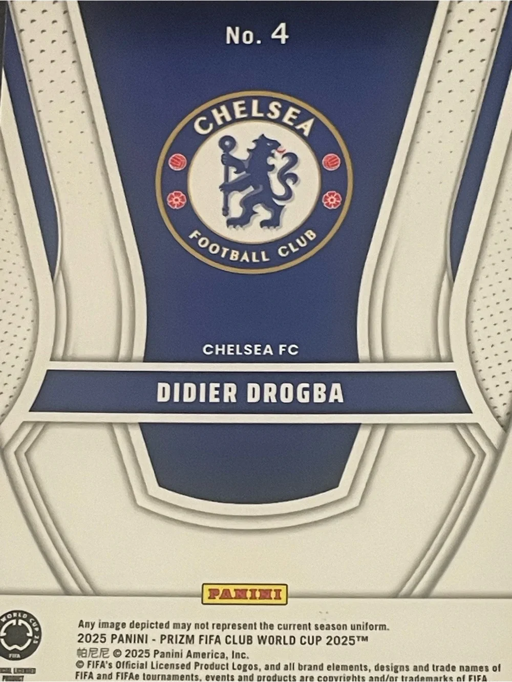 2025 Prizm Club World Cup #4 Didier Drogba Legendary Talents Chelsea FC Card